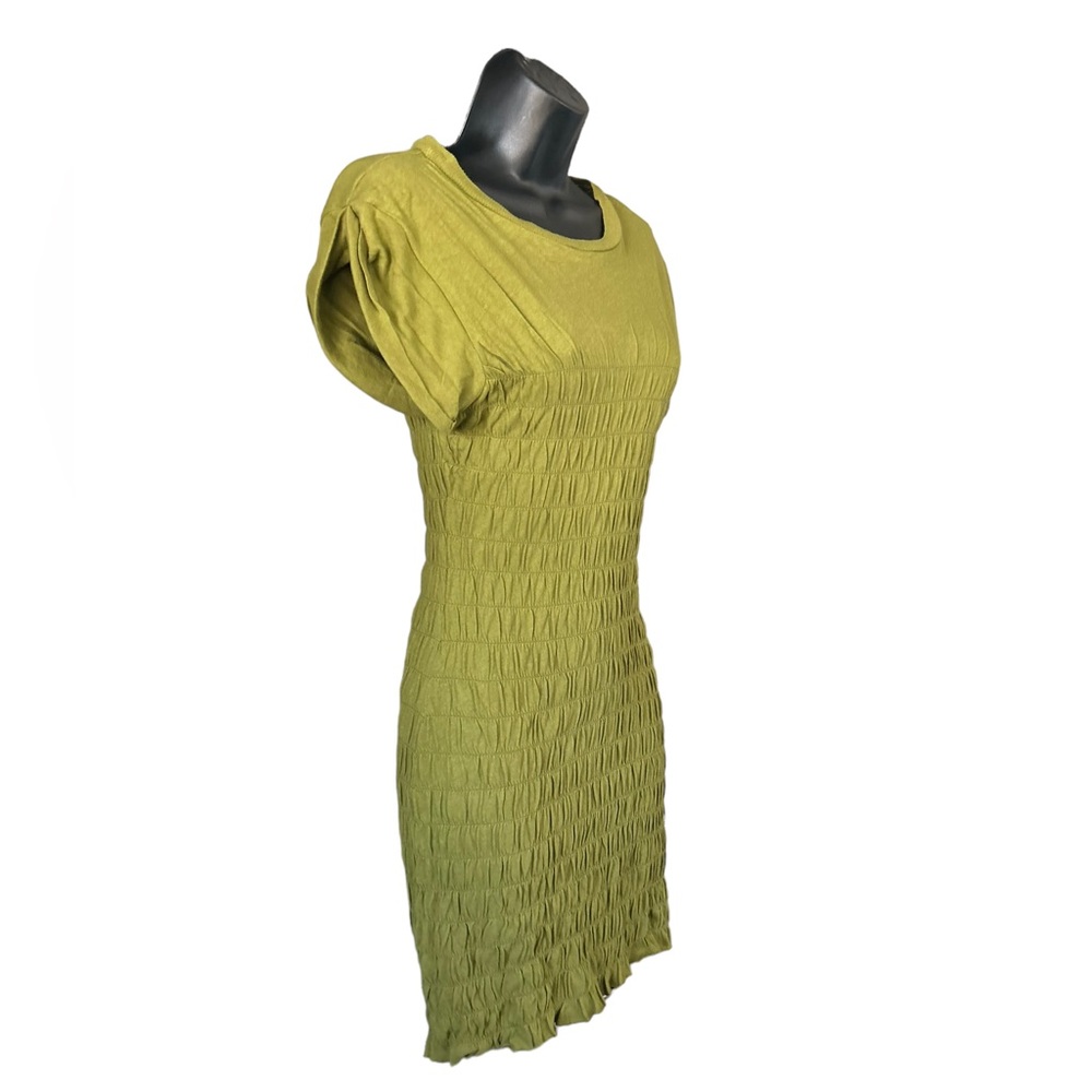 Urban Outfitters Green Runched Cut Out Back Mini Bodycon Dress Size Small NWT - Picture 2 of 4